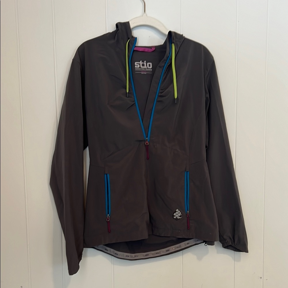 Stio Gray Waterproof Rain Jacket